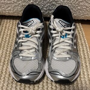 ASICS Silver and Black Athletic Sneakers